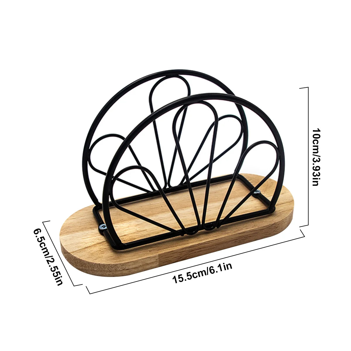 Modern Napkin Holder with Wooden Base | Gold, Black, White Napkin Holder Axl K