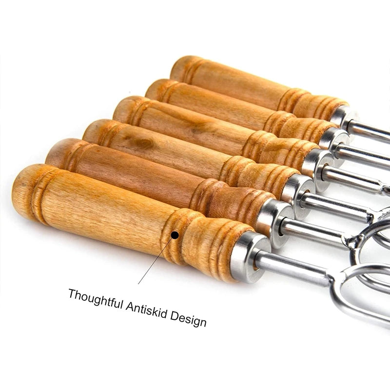 Double Prong BBQ Skewers – U-Shaped Stainless Steel Grilling Forks BBQ Grilling Skewers Axl