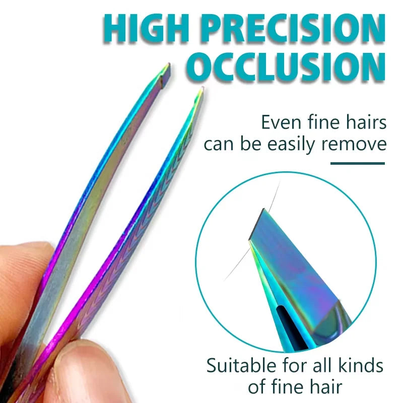 Professional Stainless Steel Tweezers – Eyebrow & Lash Tool Precision Tweezers Axl