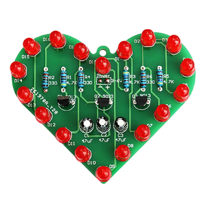 Heart Shape LED Water Lamp DIY Soldering Kit | Electronics DIY Electronics Kit Axl