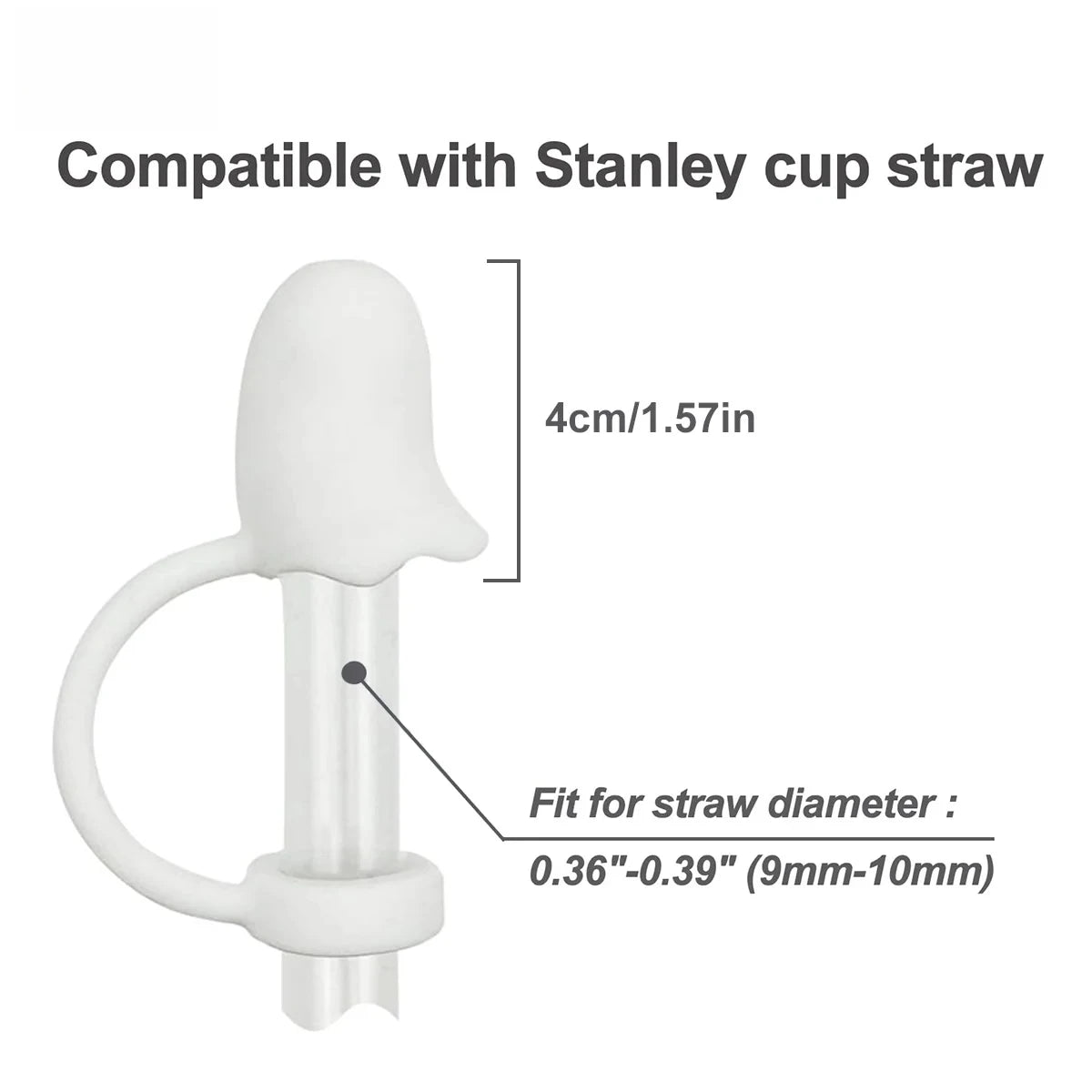 Ghost Silicone Straw Topper Caps for Stanley 30 & 40 oz Cups Straw Topper Caps Axl