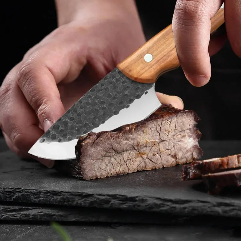 InLeung Forged Stainless Steel Boning Knife – Wood Handle Boning Kitchen Knife Axl