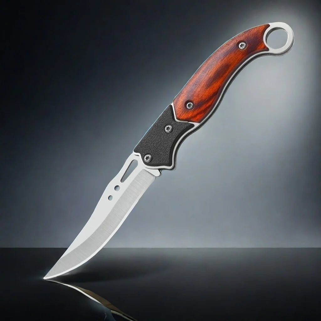 Mini Folding Pocket Knife – Stainless Steel & Wood Handle EDC Folding Pocket Knife Axl