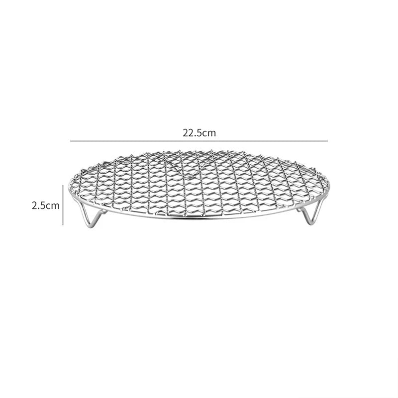 Stackable Round Air Fryer Rack | Stainless Steel Grilling Grid Air Fryer Rack Axl 22.5cm
