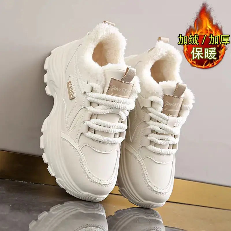 Fleece Lined Women's Winter Sneakers – Chunky Sole Casual Shoes Women's Winter Sneakers Axl