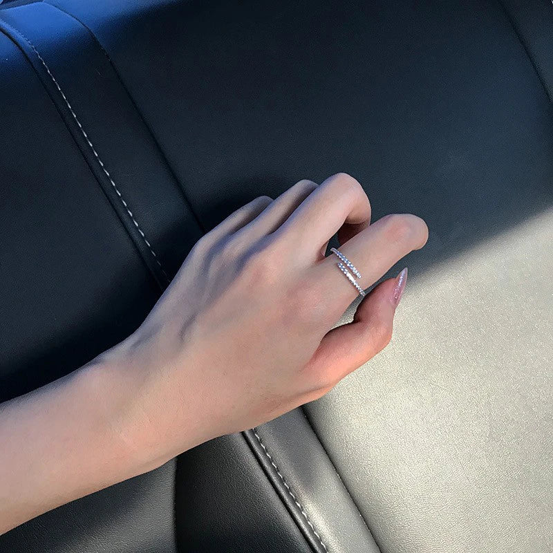 Minimalist Cubic Zirconia Thin Ring – Adjustable Women's Band Fashion Ring Axl A2