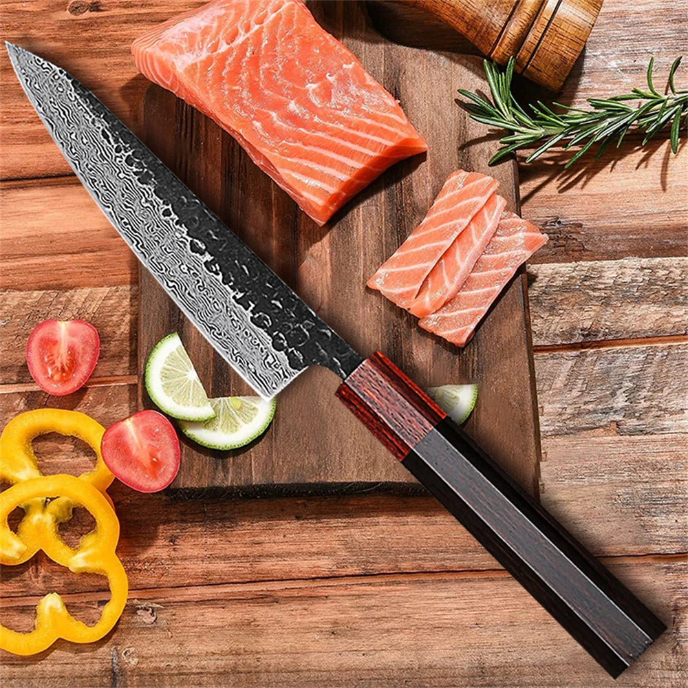 67-Layer Damascus Steel Utility Kitchen Knife – Sharp & Durable Damascus Kitchen Knife Axl