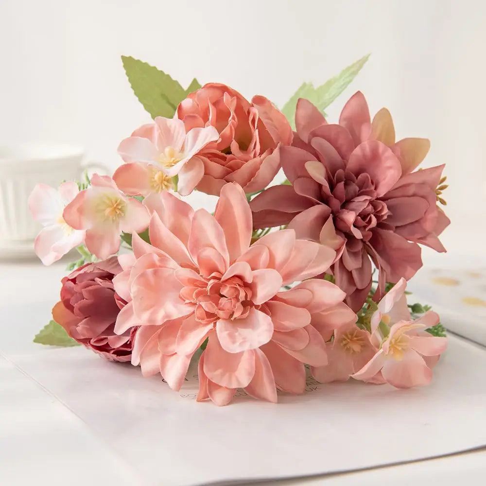Silk Dahlia Peony Artificial Flowers – Wedding & Home Décor Artificial Silk Flowers Axl Color 3 1 PC