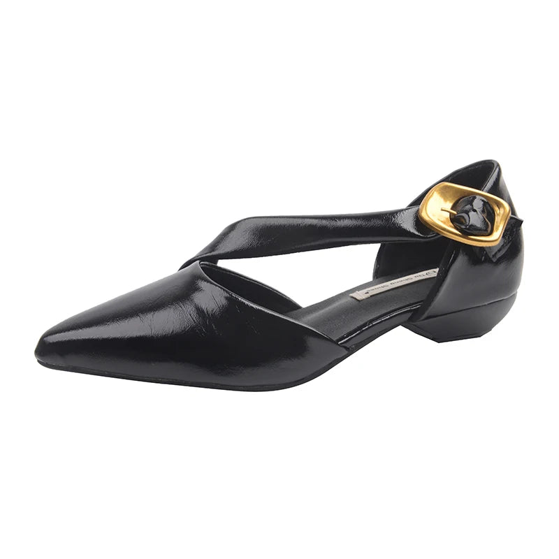 Women's Wedge Sandals – Pointed Toe Buckle Strap Dress Shoes Women's Wedge Sandals Axl black 35