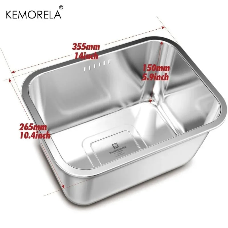 10L Stainless Steel Dishpan – Large Kitchen Wash Basin & Tub Kitchen Wash Basin Axl