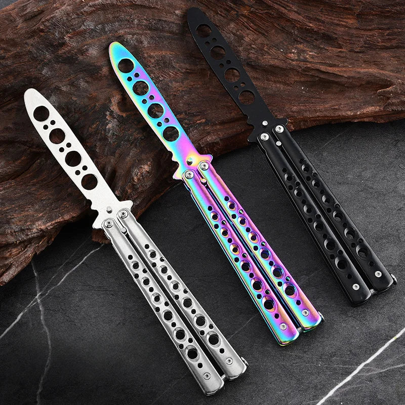 Butterfly Knife Trainer – Unsharpened Stainless Steel Pocket Tool Butterfly Knife Trainer Axl
