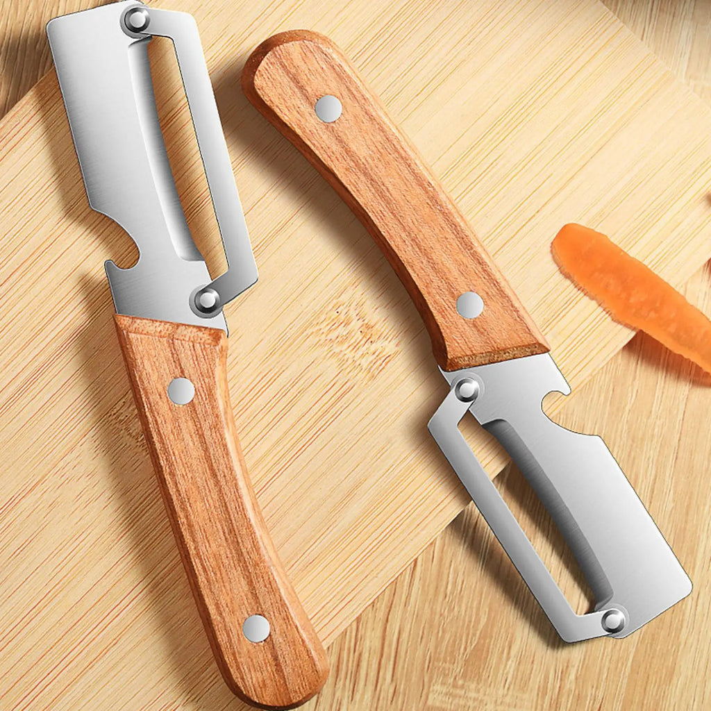 2-in-1 Vegetable Peeler & Bottle Opener – Sharp Steel Blade Vegetable Peeler Axl