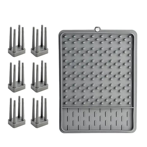Silicone Dish Drying Rack – Adjustable Drainer & Organizer Dish Drying Rack Axl Grey