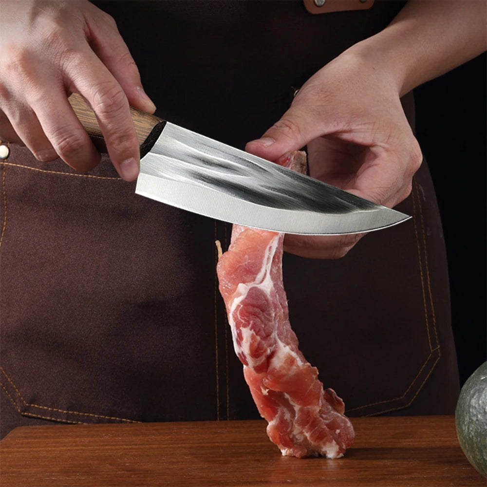 Stainless Steel Chef & Boning Knife with Wooden Handle Kitchen Knife Axl