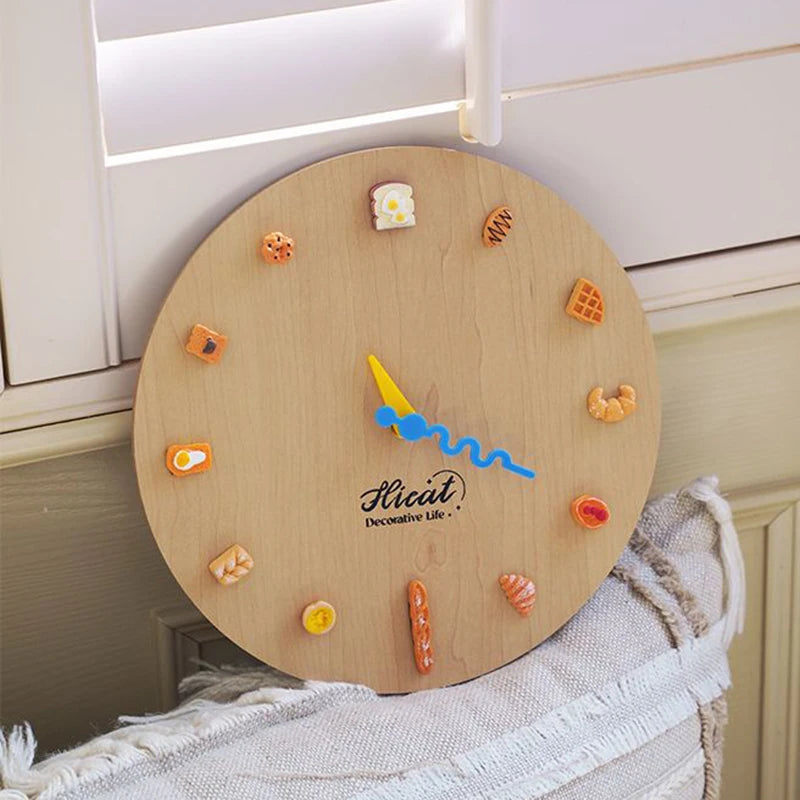 Modern Silent Wall Clock – 25cm Wood Grain Acrylic Round Silent Wall Clock Axl