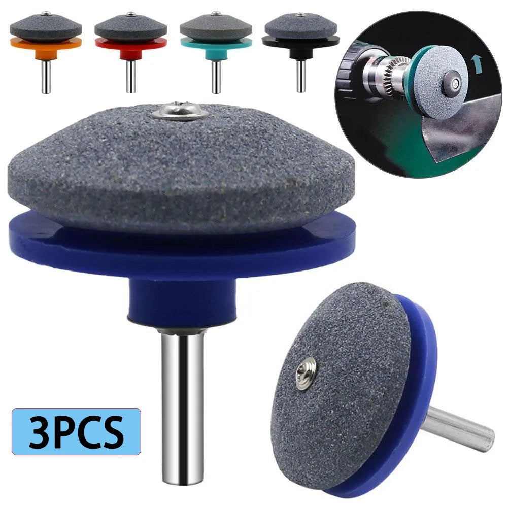 3-Pack Lawn Mower Blade Sharpener for Any Power Drill Blade Sharpener Axl