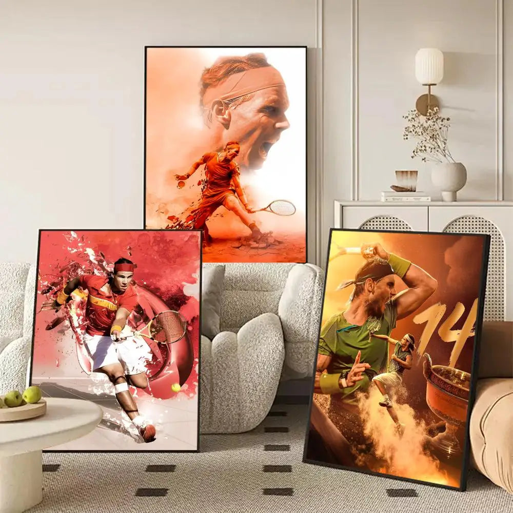 Rafael Nadal Canvas Poster – Unframed Tennis Wall Art Print Canvas Wall Art Axl