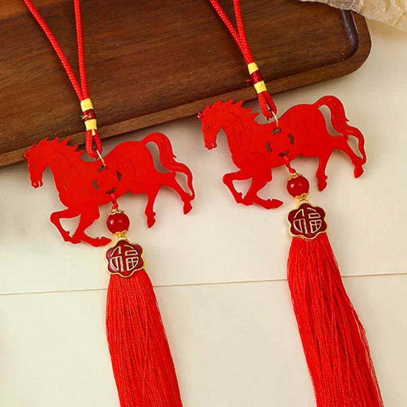 2026 Year of the Horse Wood Wall Hanging Ornament | Zodiac Pendant Wall Hanging Ornament Axl