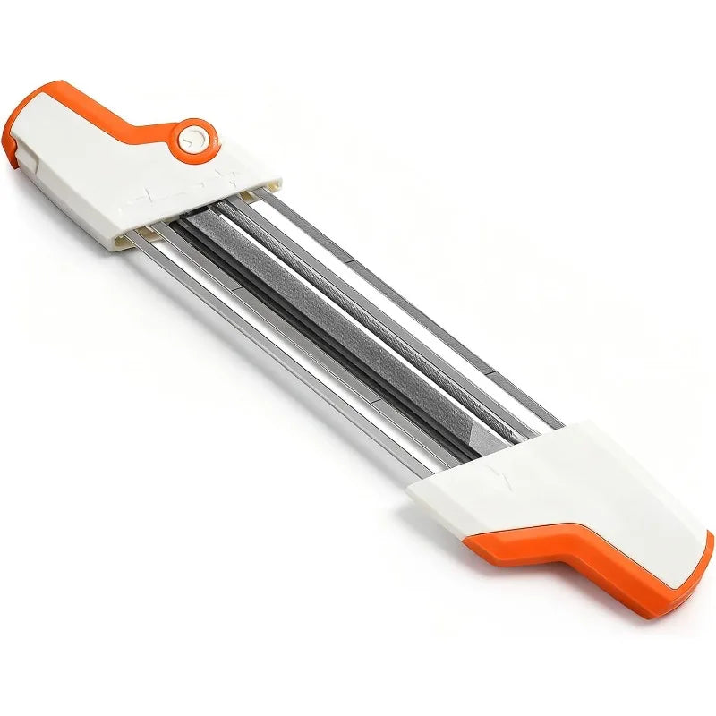 2-in-1 Chainsaw Chain File Sharpener Kit 4.8mm Whetstone Chainsaw Sharpener Kit Axl WHITE-1pcs