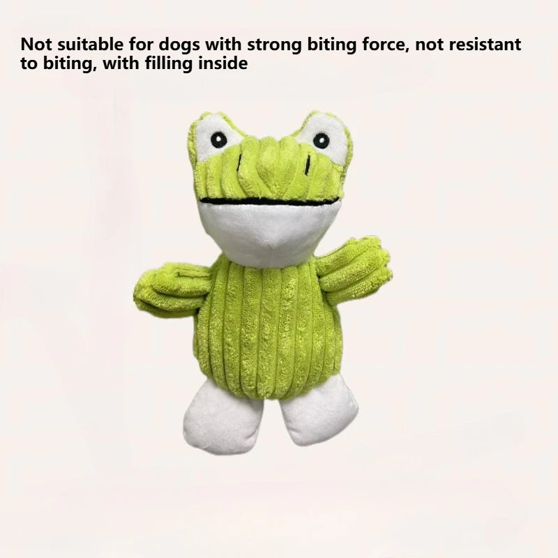 Frog Plush Dog Squeaky Toy – Chew Toy for Puppies & Small Dogs Plush Dog Toy Axl Green-1pc
