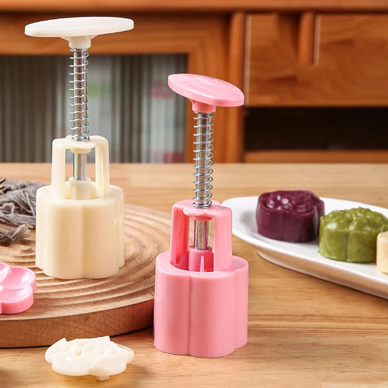 Mooncake Mold Set with 5 Stamps – DIY Mid-Autumn Baking Tool Baking Mold Set Axl