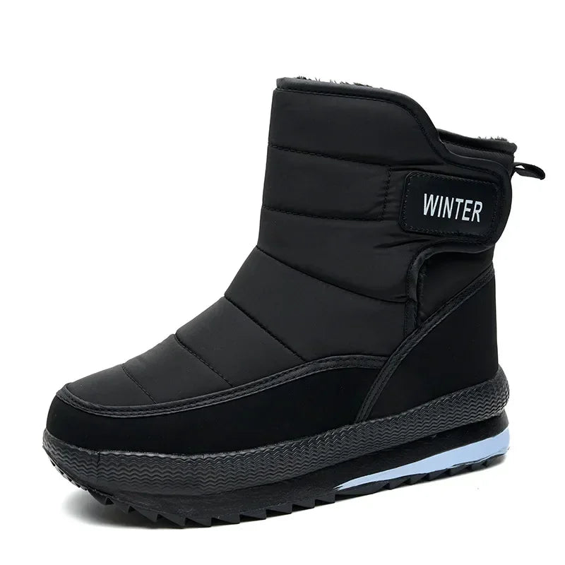 Men's Plush-Lined Snow Boots – Warm Non-Slip Winter Ankle Men's Winter Boots Axl black 46