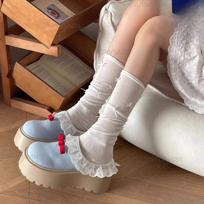 Women's Bow Wedge Platform Half Slippers – High Heel Mules Wedge Platform Mules Axl