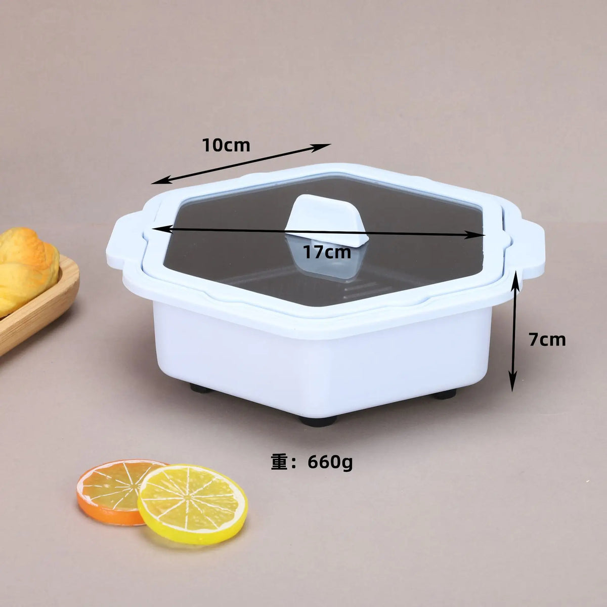 Hexagonal Nonstick Baking Pan with Lid – Air Fryer & Microwave Nonstick Baking Pan Axl Blue