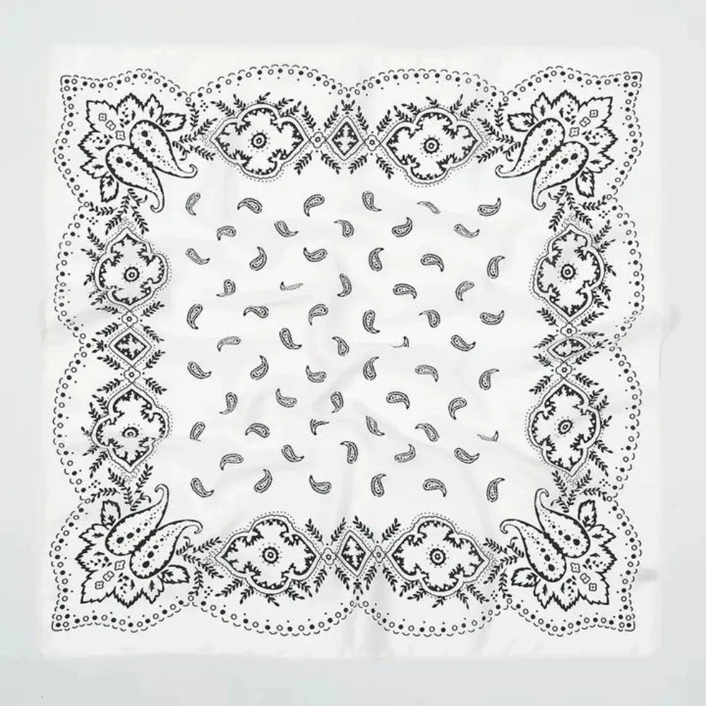 Y2K Cashew Flower Print Square Scarf – Hair Headband Accessory Fashion Square Scarf Axl
