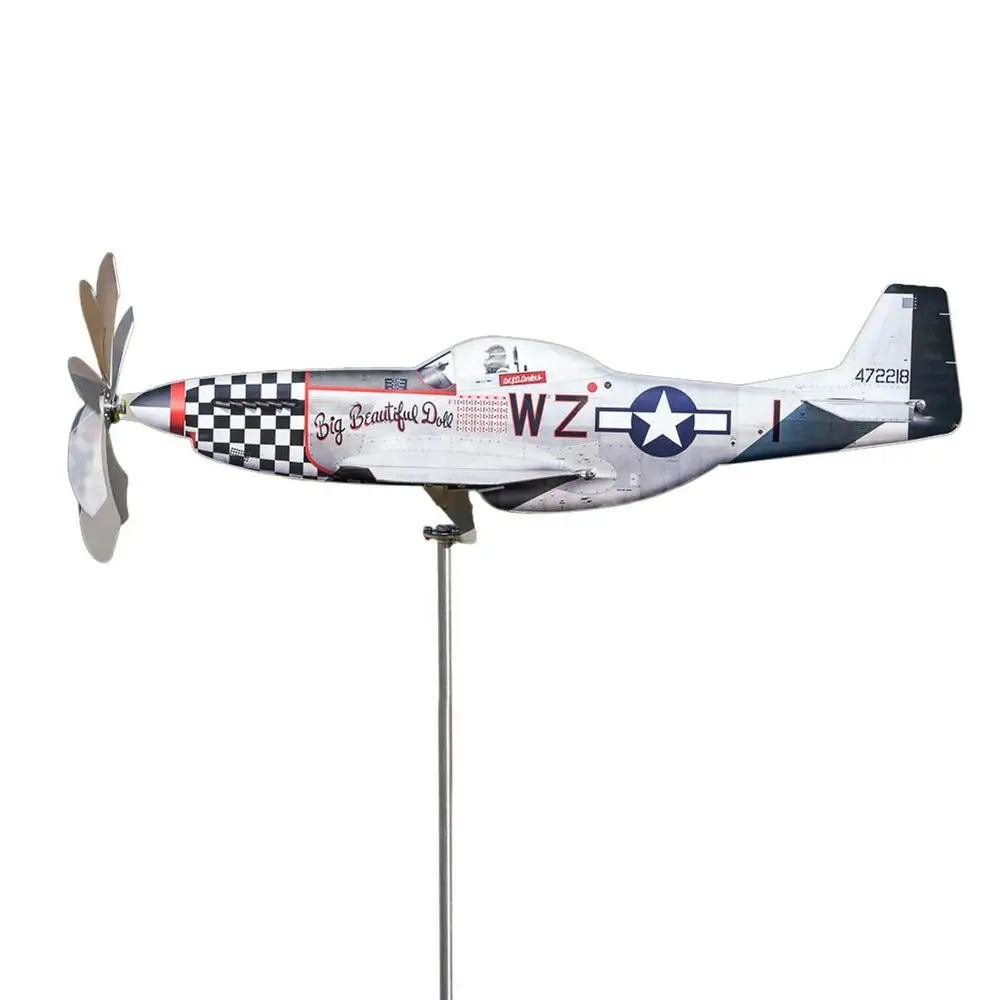 Metal Airplane Wind Spinner – Weather-Resistant Yard Windmill Garden Wind Spinner Axl White