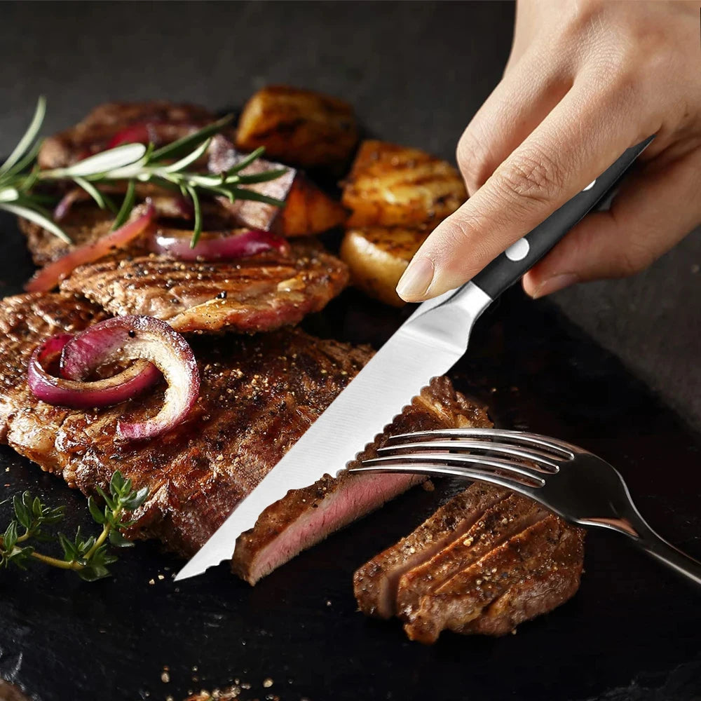 Stainless Steel Steak Knife Set – 1, 3 or 6 Piece Kitchen Knives Steak Knife Set Axl