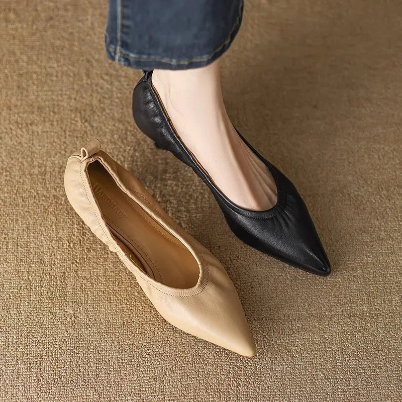 Women's Kitten Heel Pumps – Pointed Toe Slip-On Work Shoes Kitten Heel Pumps Axl