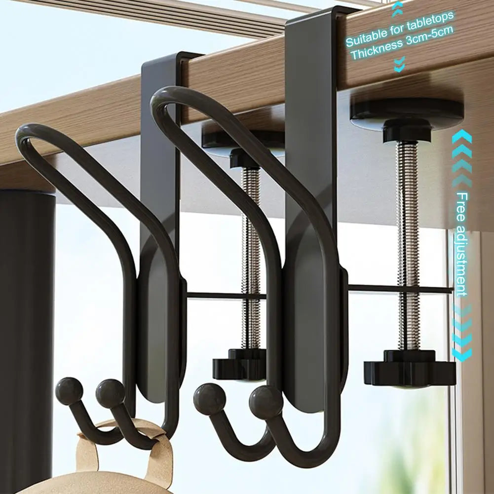 Adjustable Double Hook Mantel & Desk Hanger – Punch-Free Hook Hanger Axl