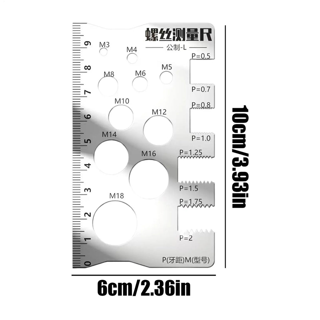 Stainless Steel Thread Gauge – Bolt, Nut & Screw Measuring Tool Thread Measuring Gauge Axl