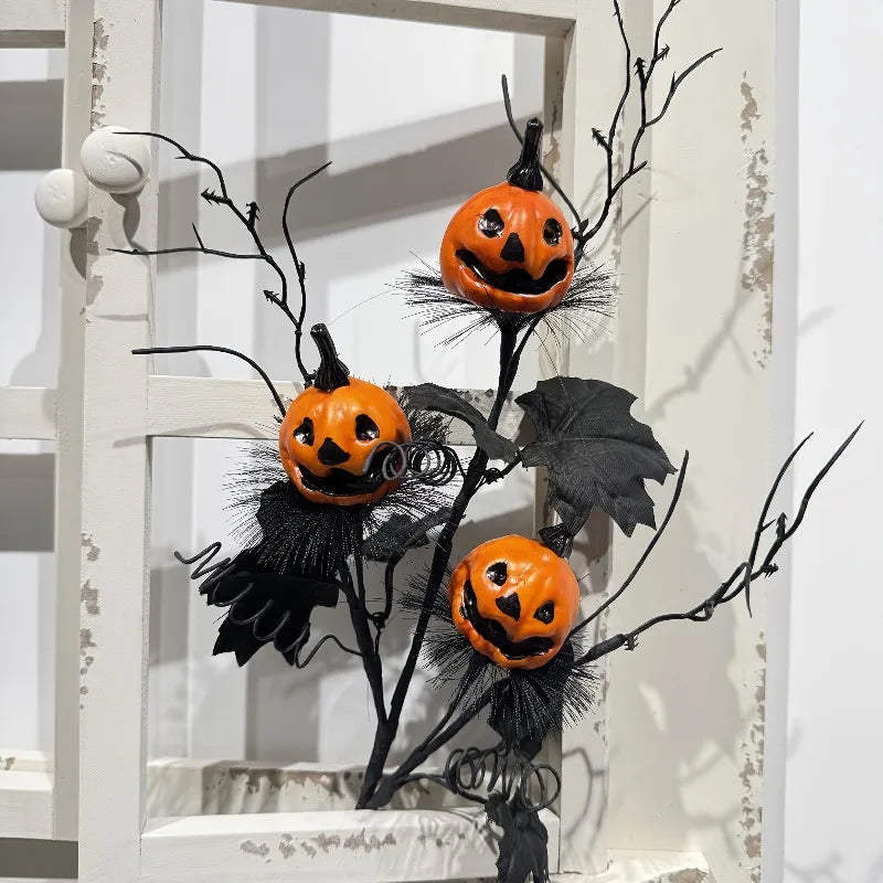 Halloween Artificial Pumpkin Bouquet – Spooky Plastic Decor Halloween Pumpkin Decor Axl