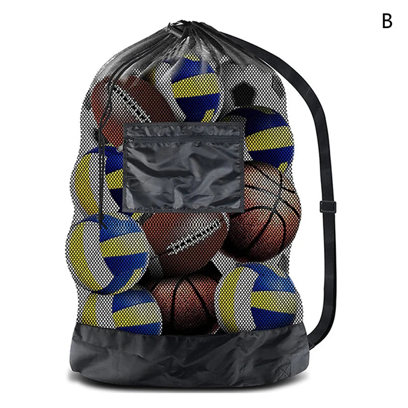 Extra Large Mesh Ball Bag – Drawstring Sports Storage Net Sports Ball Bag Axl Empty B