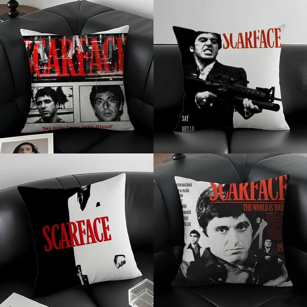 Scarface Linen Cushion Cover | Movie Print Pillowcase Set Decorative Cushion Cover Axl