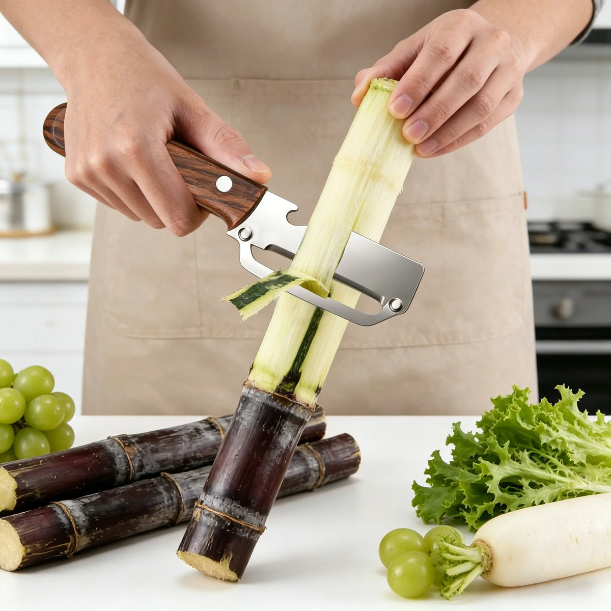 Sugarcane Peeling Knife – Stainless Steel Fruit & Veg Peeler Kitchen Peeling Knife Axl