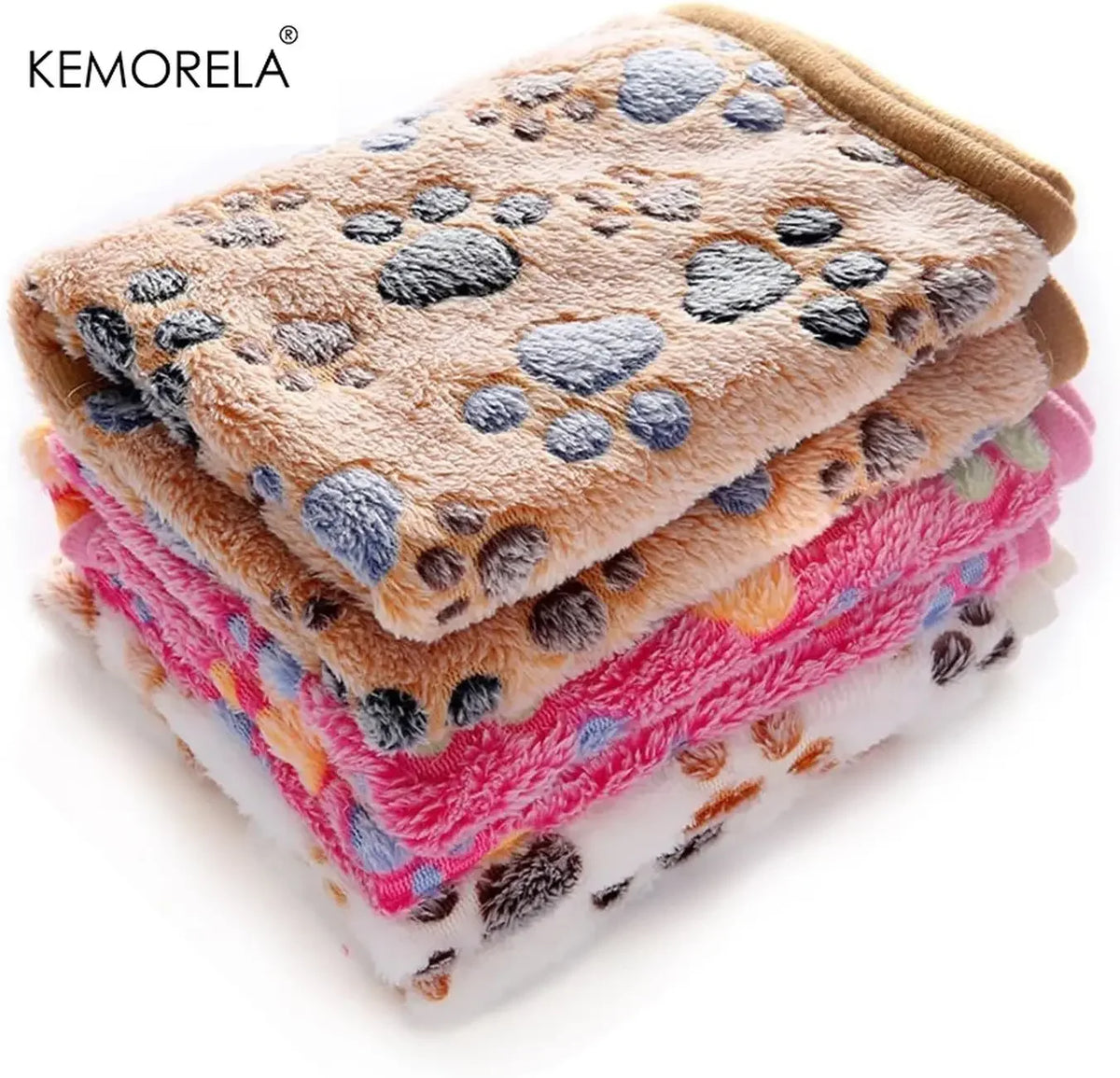 KEMORELA 3-Pack Soft Fleece Pet Blankets for Dogs & Cats Pet Fleece Blanket Axl