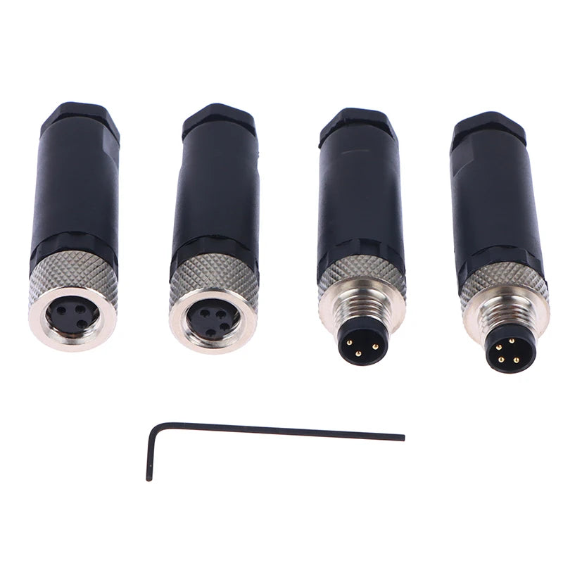 M8 Waterproof Sensor Connector – 3 & 4 Pin Male Female Plug Sensor Connector Axl