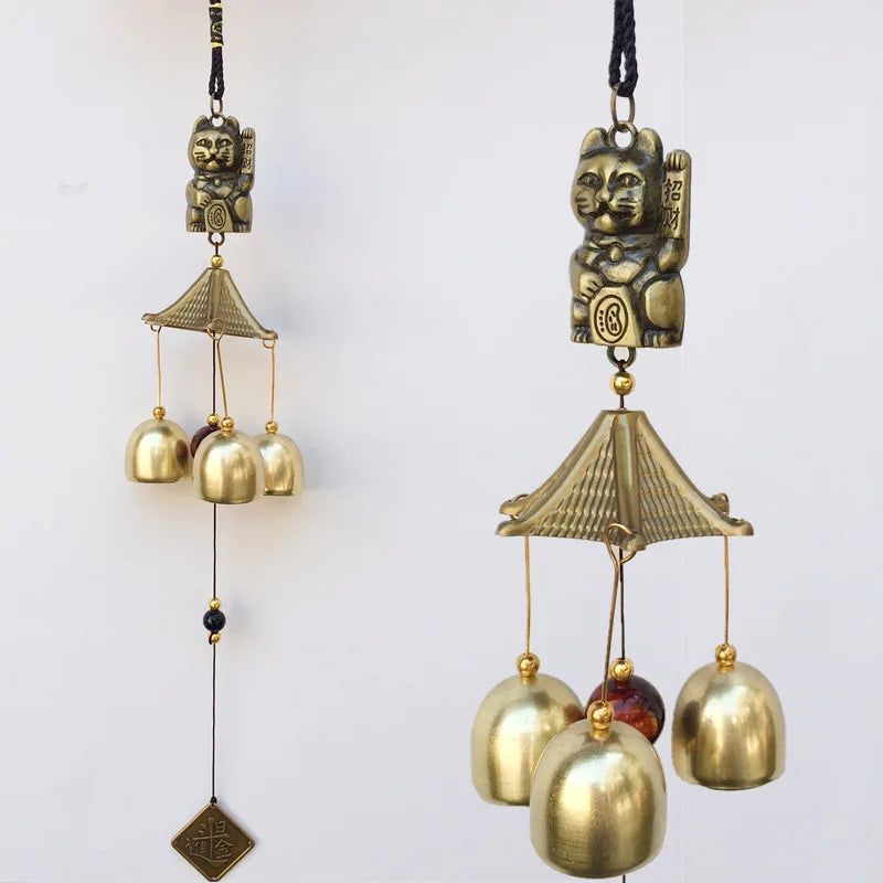 Lucky Cat Feng Shui Wind Chime – Copper Alloy Bell Door Pendant Wind Chime Pendant Axl Default Title