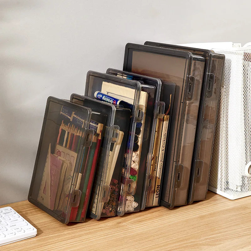 A5 Plastic File Organizer Box – Stackable Desktop Storage Desktop File Organizer Axl