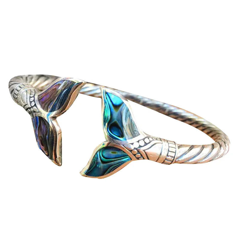Mermaid Tail Bangle Bracelet – Adjustable Zinc Alloy Cuff Bangle Bracelet Axl