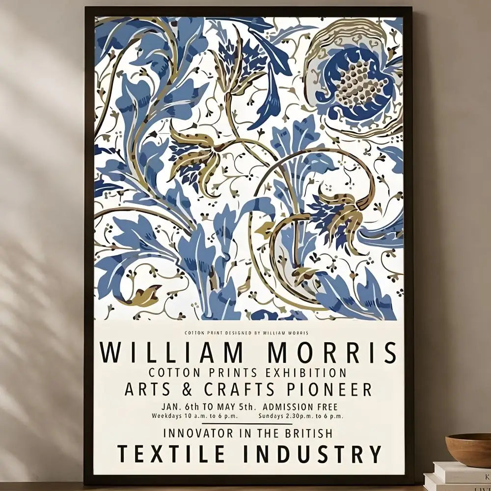 William Morris Self-Stick HD PVC Wall Art Poster | Waterproof Wall Art Poster Axl White17 30X40cmNoframe