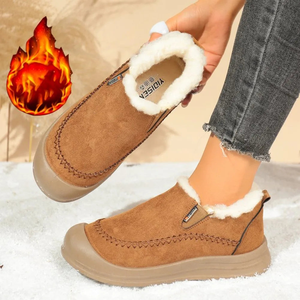 Women's Slip-On Plush Snow Boots – Cozy Warm Winter Ankle Boot Women's Snow Boots Axl