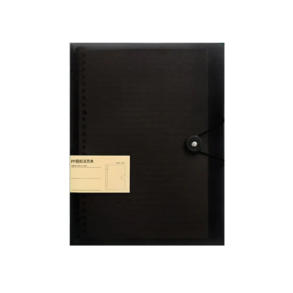 Transparent Binder Cover A4/B5/A5 – 8-Hole Loose Leaf Shell Binder Cover Axl Black-A4