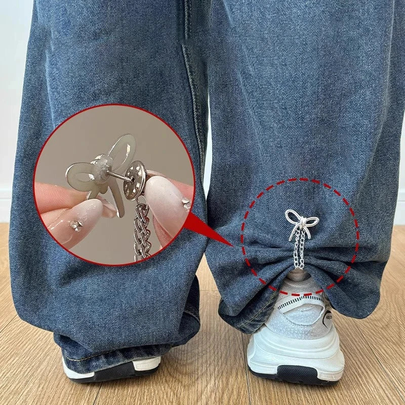 2-Pack Magnetic Clothing Clips with Chain | Metal Jean Button Fix Magnetic Clothing Clips Axl
