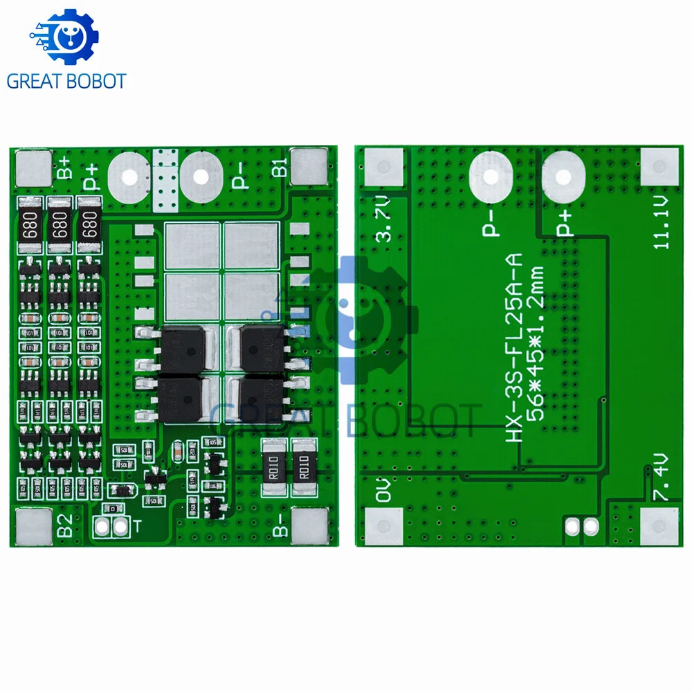 3S 18650 Lithium Battery BMS Protection Board 12.6V 15A Battery Protection Board Axl