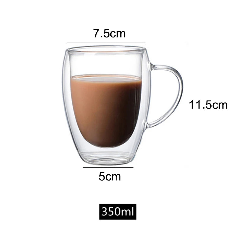 KEMORELA Double Wall Glass Cups – Coffee, Tea & Whiskey Set Double Wall Glass Cups Axl 1PCS 350ml 150-350ml