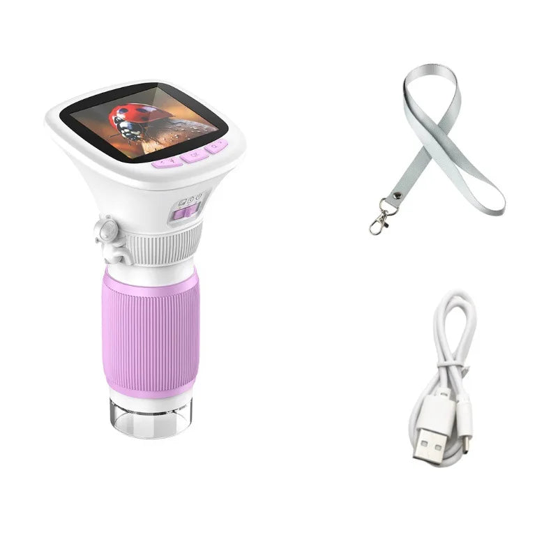 Handheld Digital Microscope – 2.4" HD Screen & 500x Zoom Digital Microscope Axl purple
